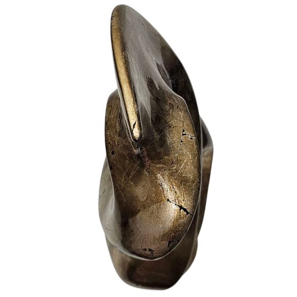 Large Ceramic Modern Abstract Infinity Sculpture Brown Bronze Gold - Picture 5 of 10